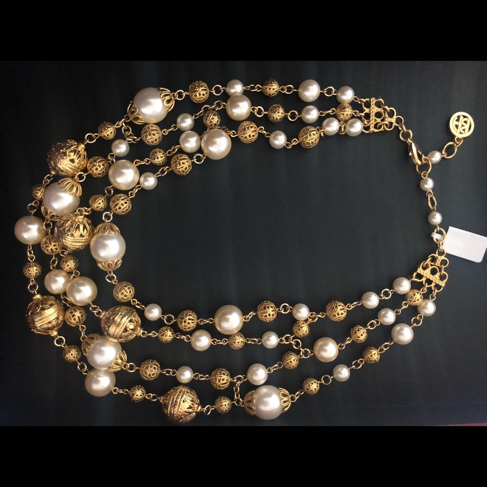 Ben Amun Royal gold plated pearl necklace $545 - Picture 1 of 8